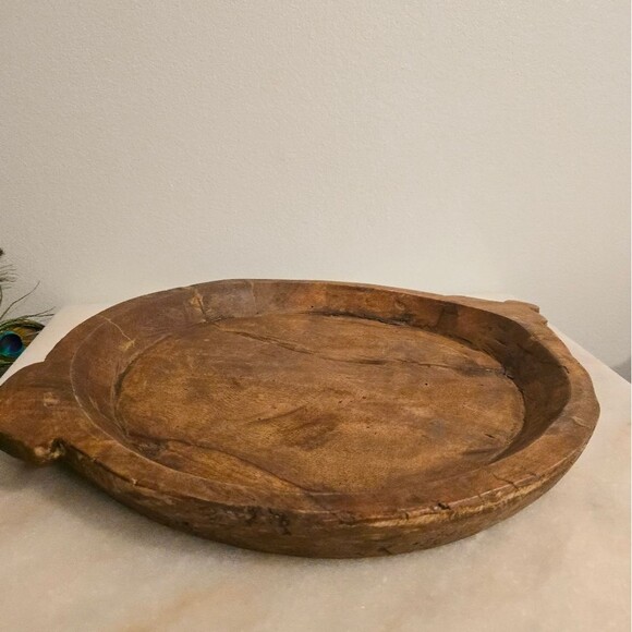 Antique Wood Dough Kneading Parat Bowl Primitive Handcarved - Picture 4 of 8